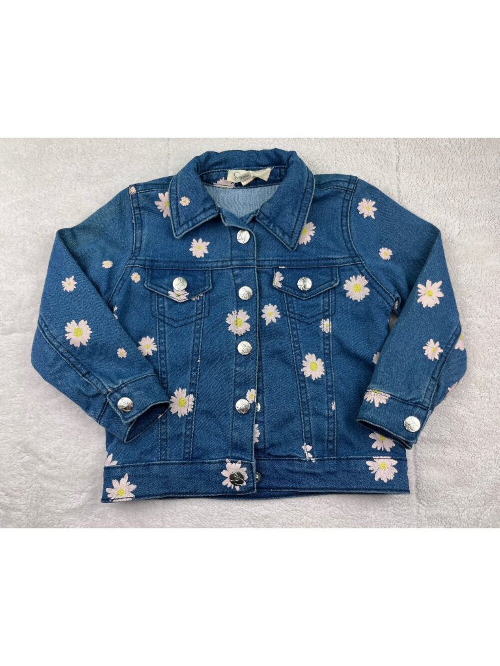 Jessica Simpson Toddler Girls Denim Jacket Floral Print Size 24 Months